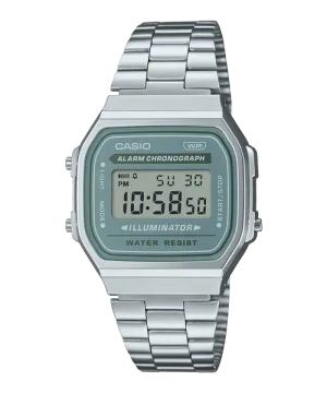 Reloj Vintage casual correa de Acero inoxidable A168WA-3AY