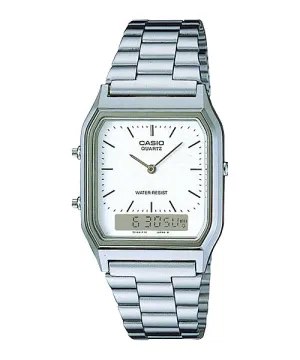 Reloj Vintage casual correa de Acero inoxidable AQ-230A-7D