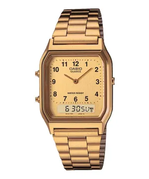 Reloj Vintage casual correa de Acero inoxidable AQ-230GA-9B