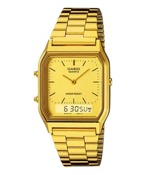 Reloj Vintage casual correa de Acero inoxidable AQ-230GA-9D