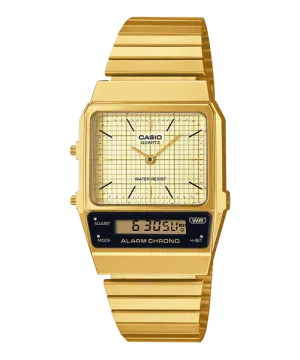 Reloj Vintage casual correa de Acero inoxidable AQ-800EG-9A