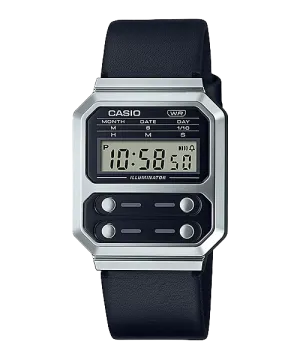 Reloj Vintage casual correa de cuero A-100WEL-1A