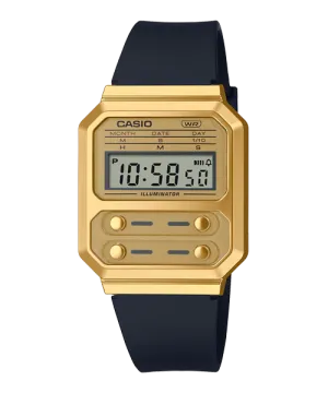 Reloj Vintage casual correa de resina A-100WEFG-9A