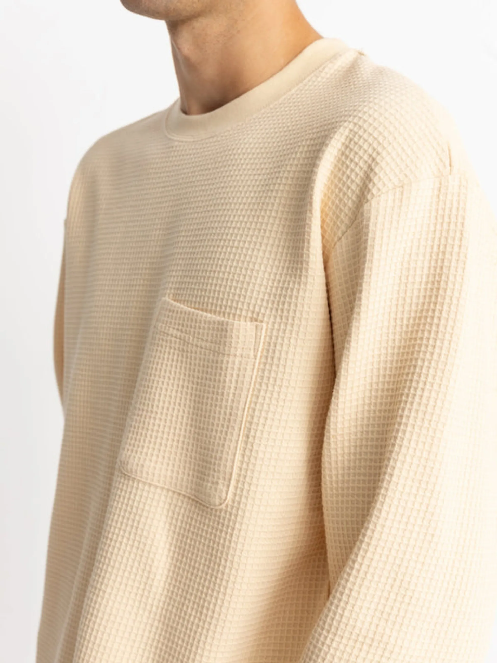 Rhythm Vintage Waffle LS Shirt - Natural