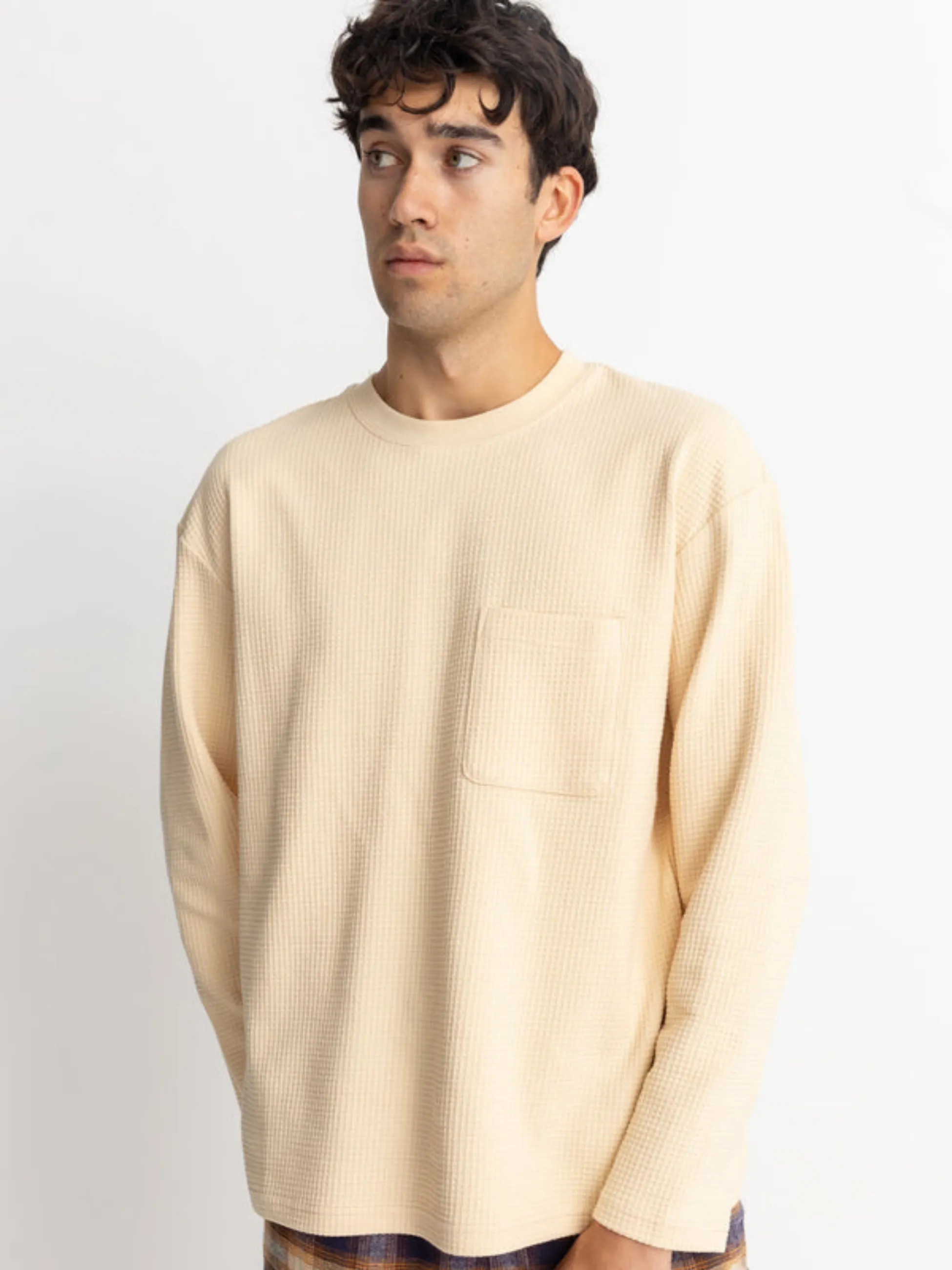 Rhythm Vintage Waffle LS Shirt - Natural