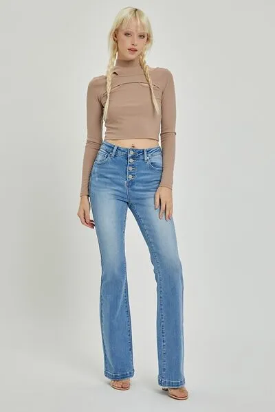 RISEN Full Size High Rise Button Fly Bootcut Jeans ONLINE EXCLUSIVE