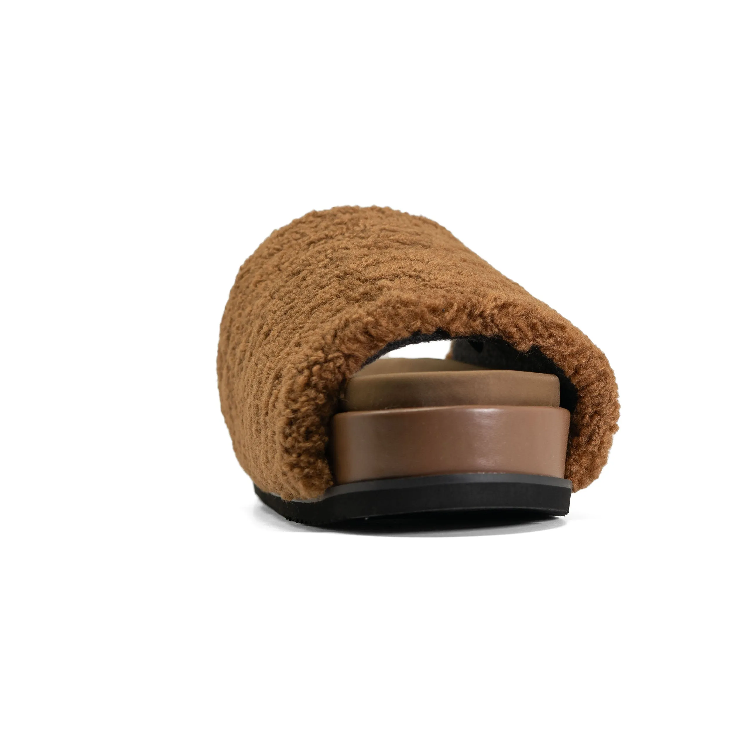 ROAM FUZZY STACK PLATFORM COGNAC FAUX SHEARLING