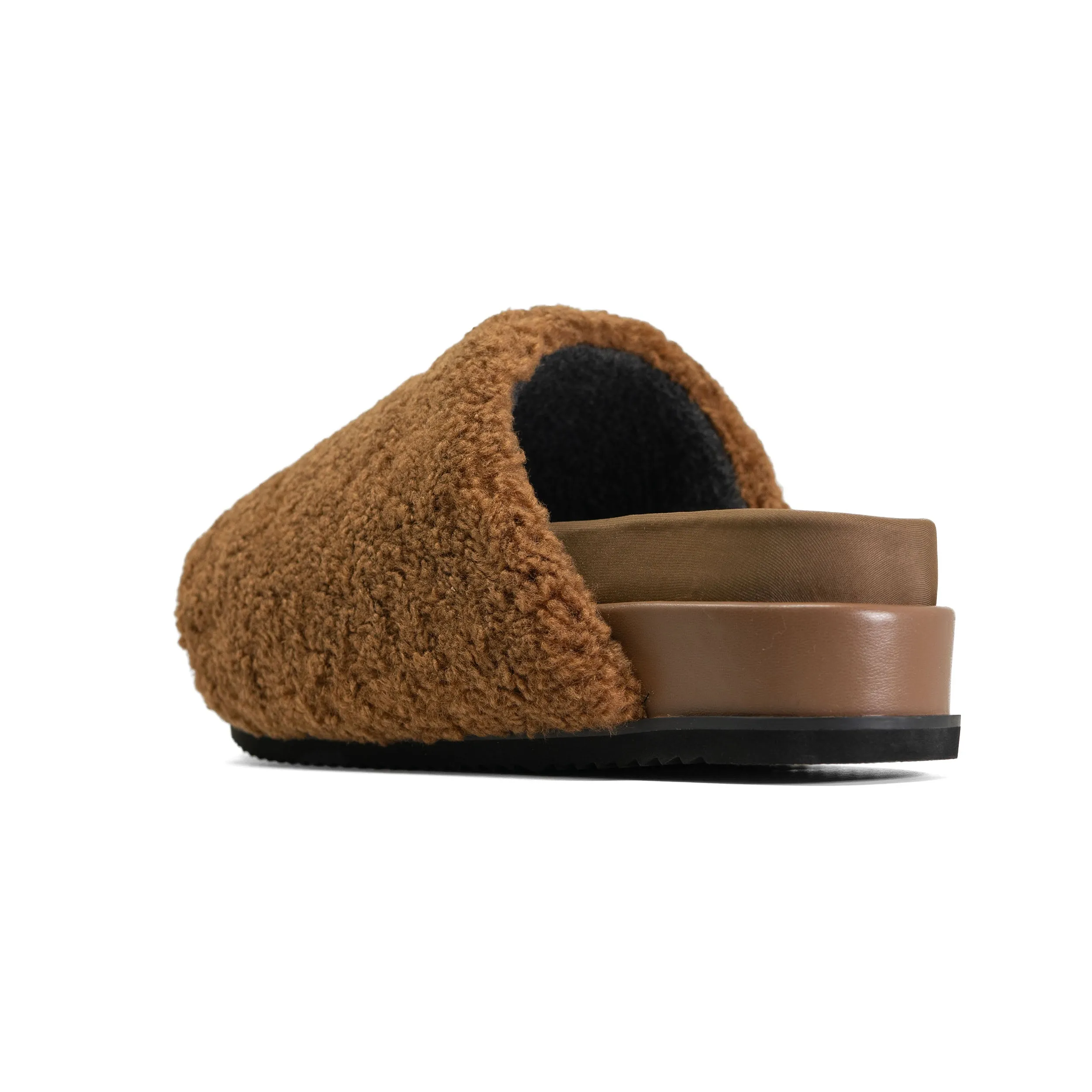 ROAM FUZZY STACK PLATFORM COGNAC FAUX SHEARLING