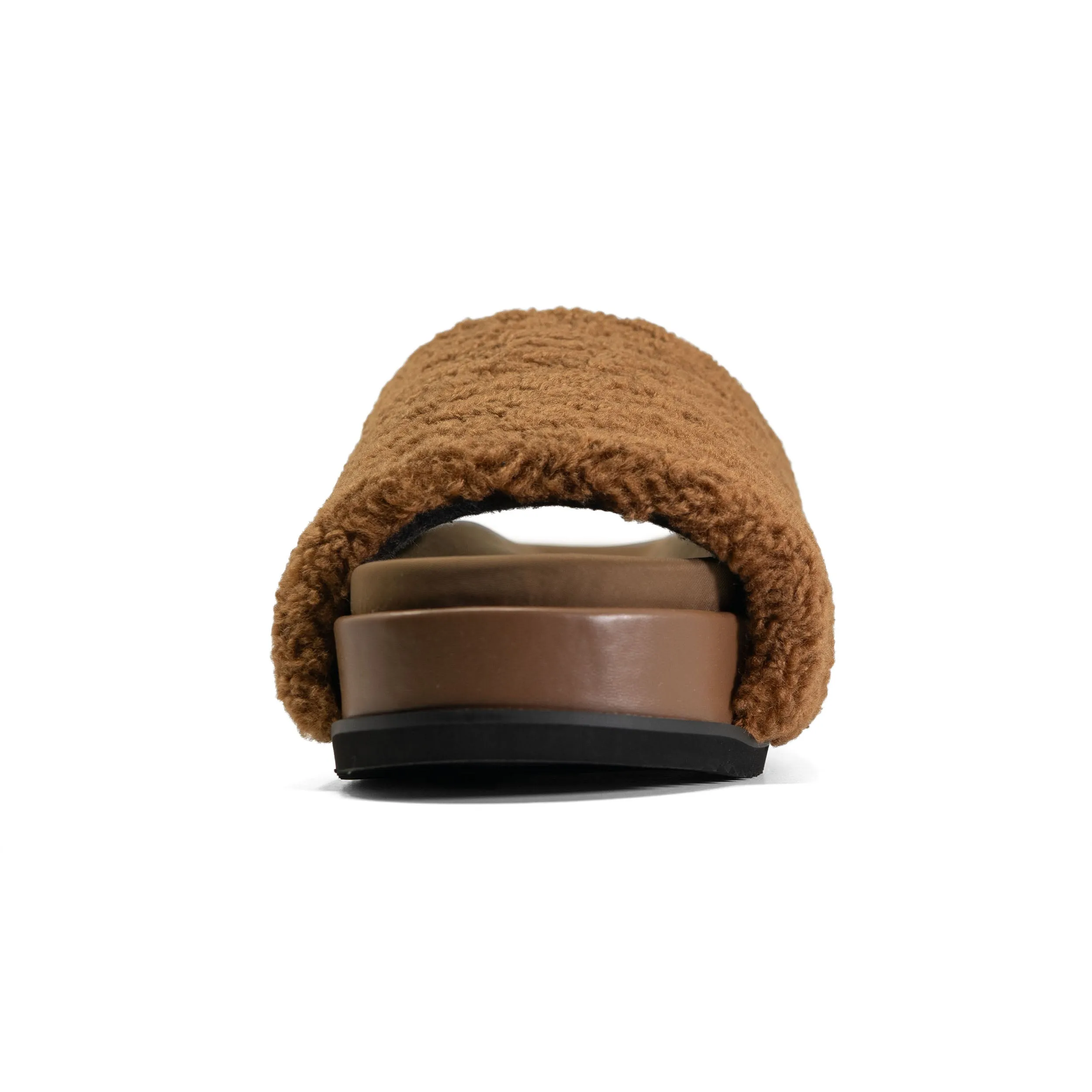 ROAM FUZZY STACK PLATFORM COGNAC FAUX SHEARLING