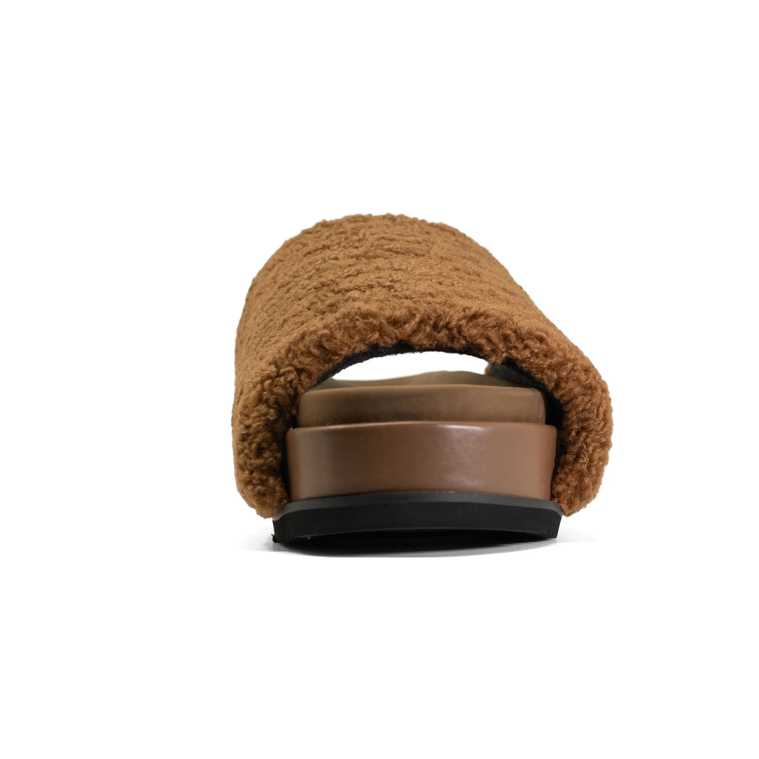 ROAM FUZZY STACK PLATFORM COGNAC FAUX SHEARLING