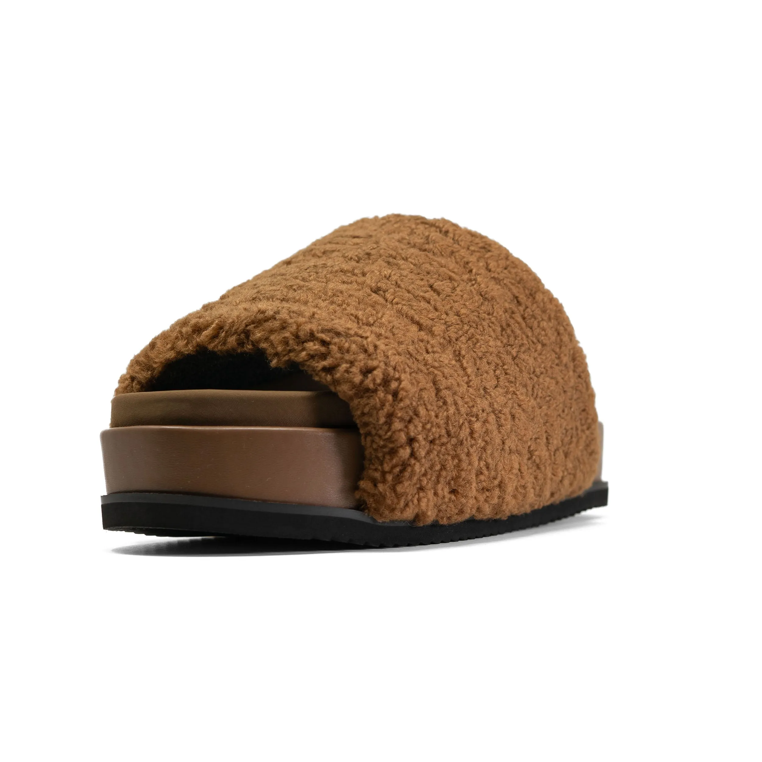 ROAM FUZZY STACK PLATFORM COGNAC FAUX SHEARLING