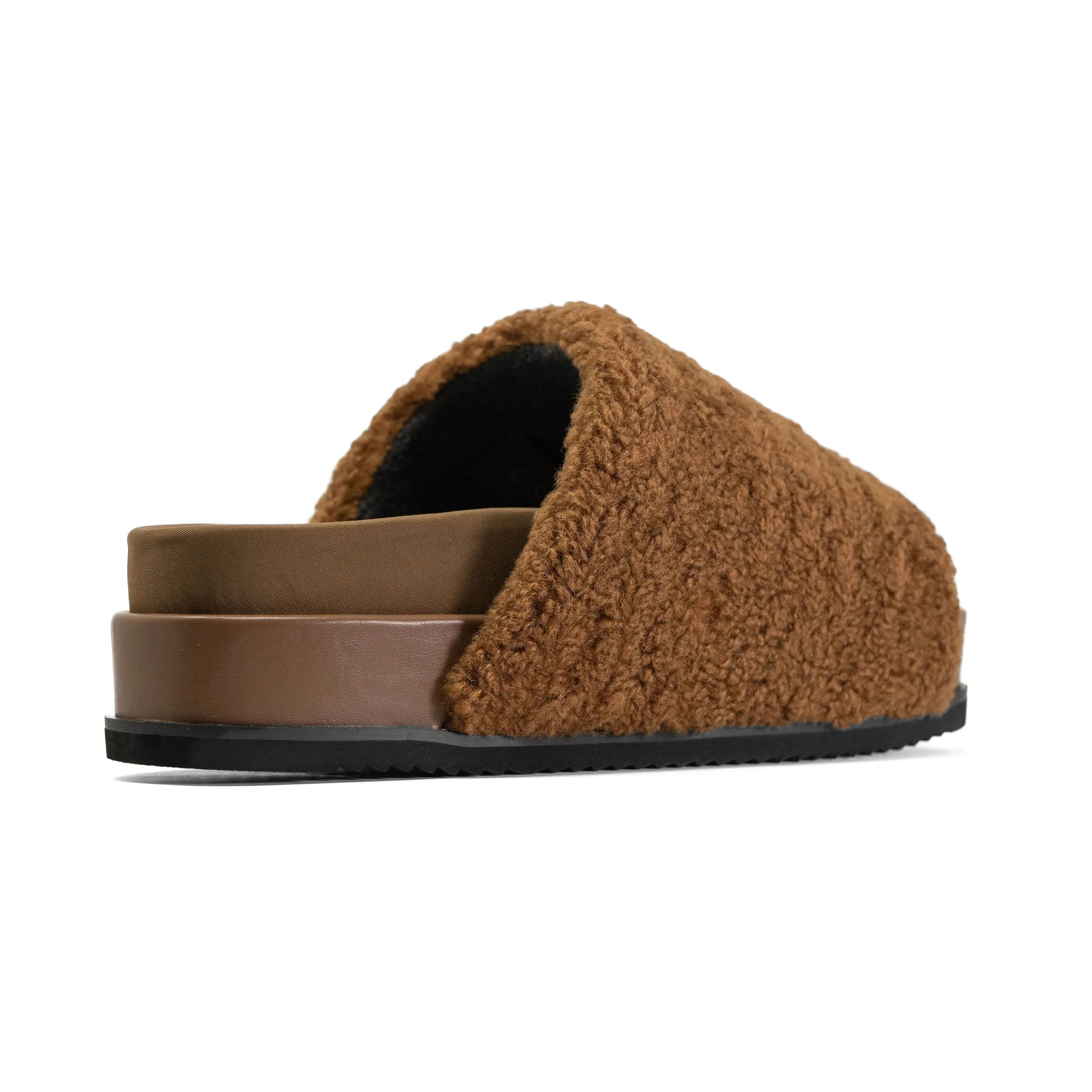 ROAM FUZZY STACK PLATFORM COGNAC FAUX SHEARLING