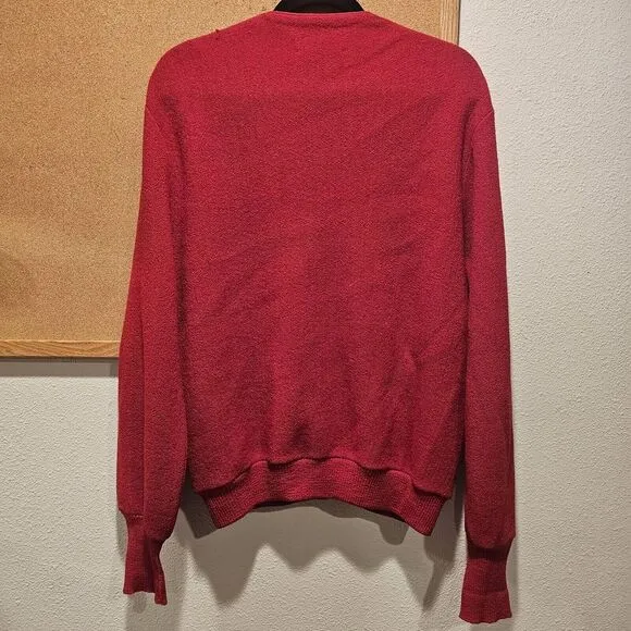 Robert‎ Bruce Arnold Palmer Vintage 1960s Red Wool Alpaca Cardigan USA Mens M