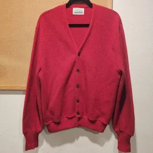 Robert‎ Bruce Arnold Palmer Vintage 1960s Red Wool Alpaca Cardigan USA Mens M