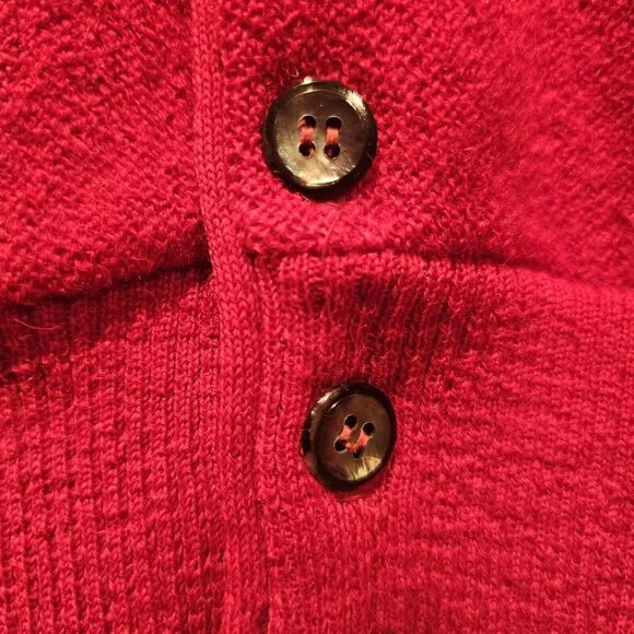 Robert‎ Bruce Arnold Palmer Vintage 1960s Red Wool Alpaca Cardigan USA Mens M