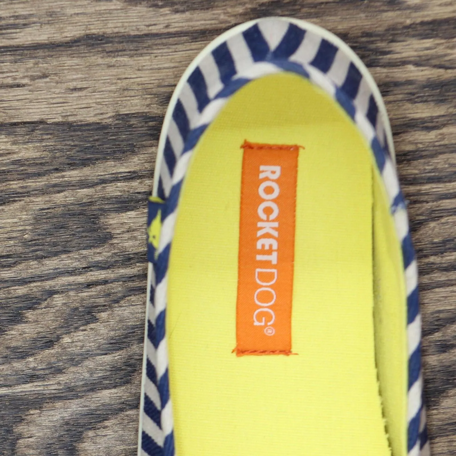 Rocket Dog Womens Vintage Pull On Striped Flats Navy Blue / White 6.5M
