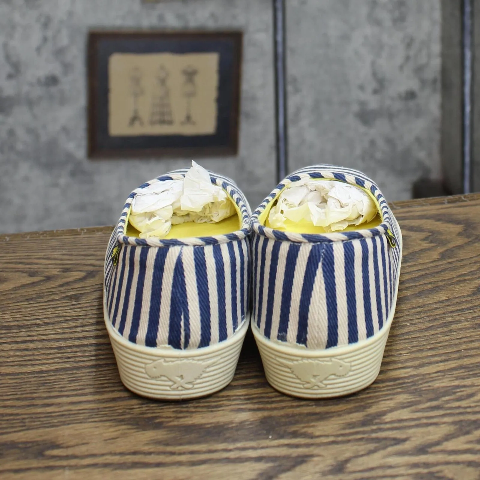 Rocket Dog Womens Vintage Pull On Striped Flats Navy Blue / White 6.5M