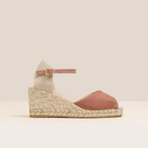 RONNY Blush wedge espadrilles