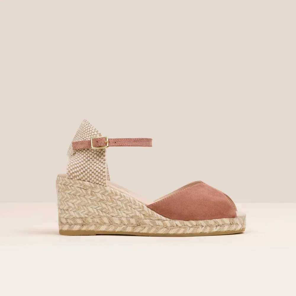 RONNY Blush wedge espadrilles