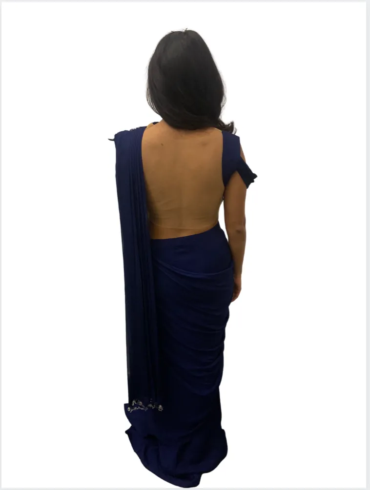 Royal Blue Reception Sari