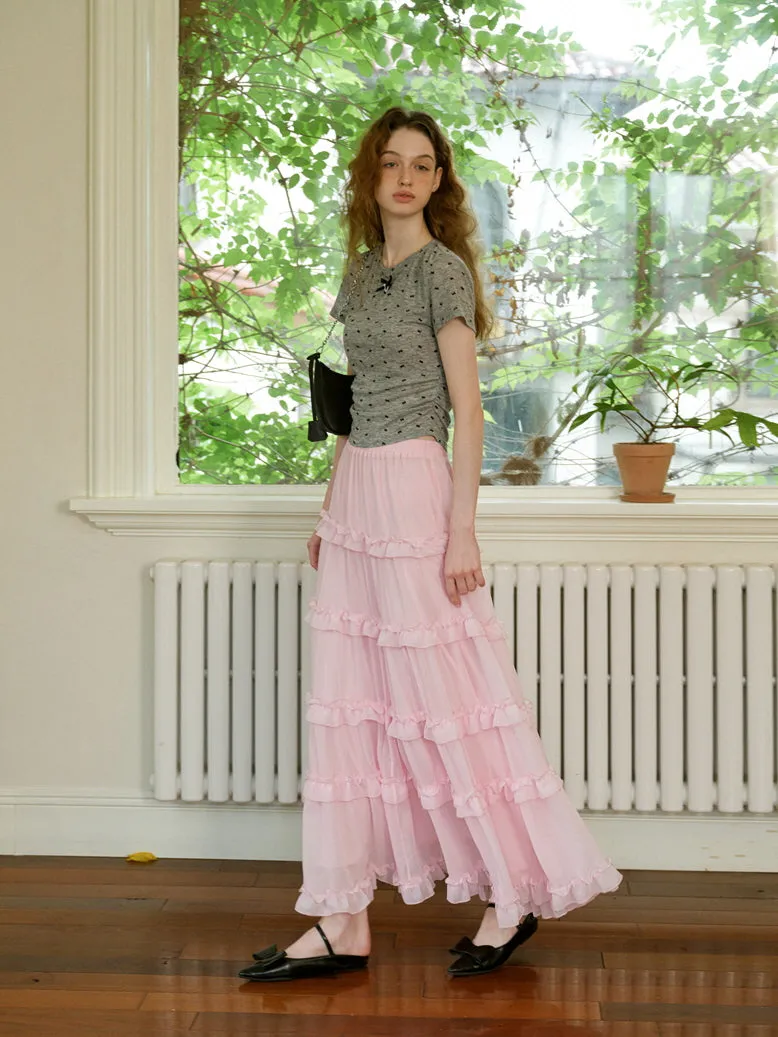 Sakura Ruffle Cake Skirt