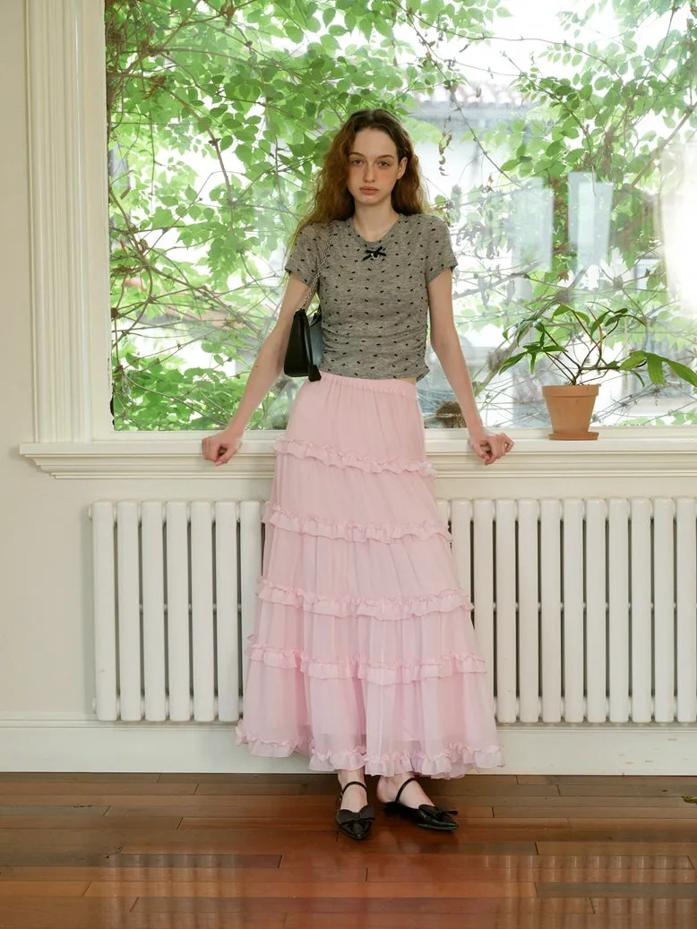 Sakura Ruffle Cake Skirt
