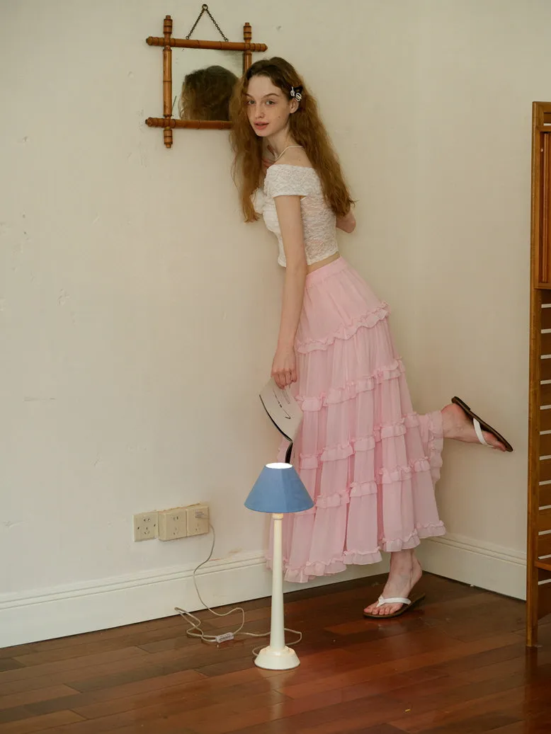 Sakura Ruffle Cake Skirt