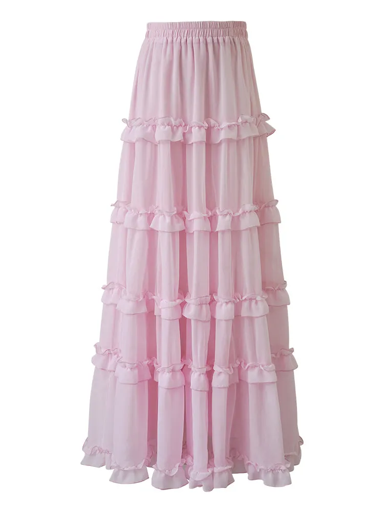 Sakura Ruffle Cake Skirt