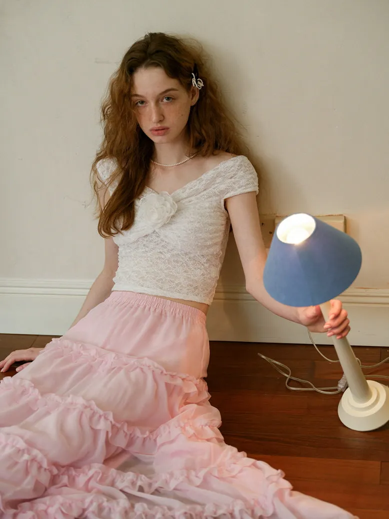 Sakura Ruffle Cake Skirt