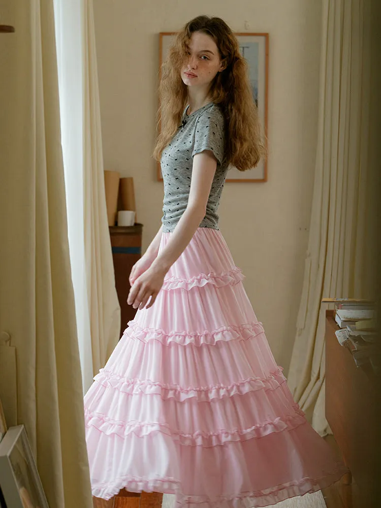 Sakura Ruffle Cake Skirt