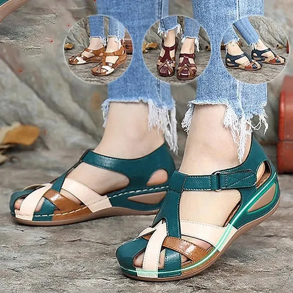 Sandals Waterproof Slip On Round Female Flat Sandals Slippers Casual Comfortable Summer Ladies Shoes