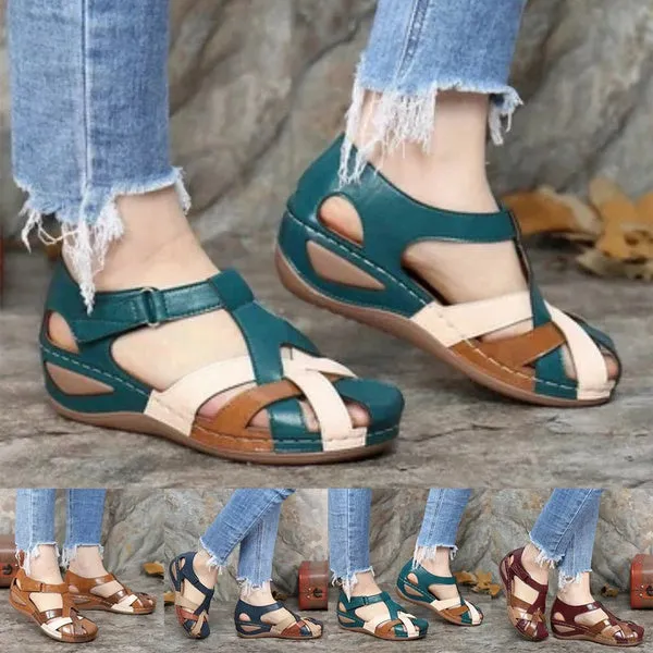 Sandals Waterproof Slip On Round Female Flat Sandals Slippers Casual Comfortable Summer Ladies Shoes