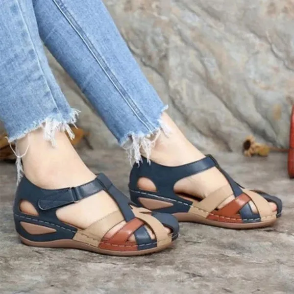 Sandals Waterproof Slip On Round Female Flat Sandals Slippers Casual Comfortable Summer Ladies Shoes