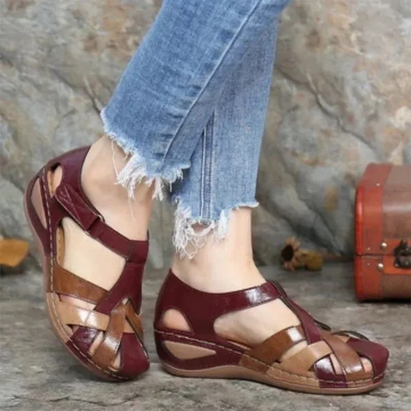 Sandals Waterproof Slip On Round Female Flat Sandals Slippers Casual Comfortable Summer Ladies Shoes