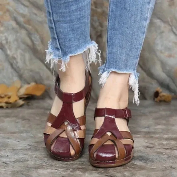 Sandals Waterproof Slip On Round Female Flat Sandals Slippers Casual Comfortable Summer Ladies Shoes