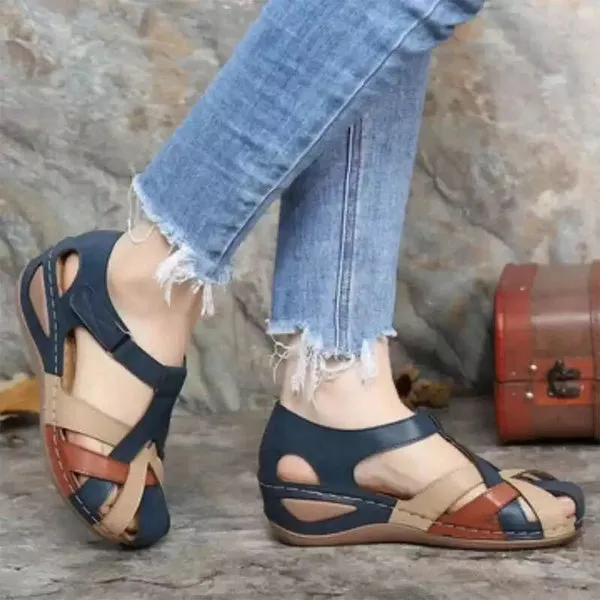 Sandals Waterproof Slip On Round Female Flat Sandals Slippers Casual Comfortable Summer Ladies Shoes
