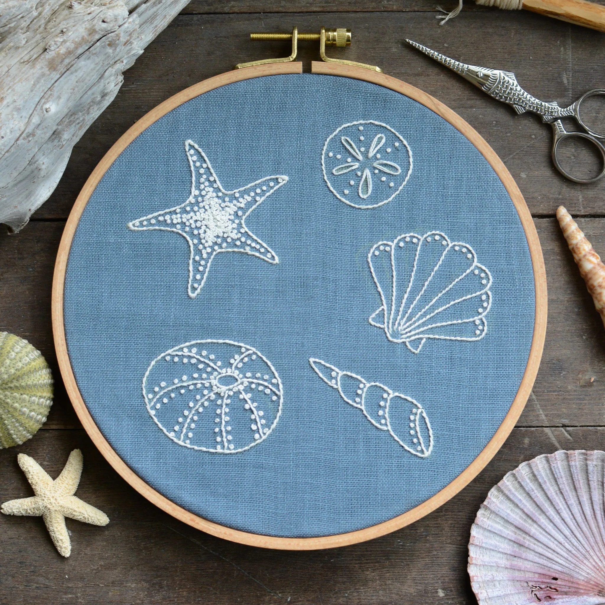 Seashells Embroidery Pattern