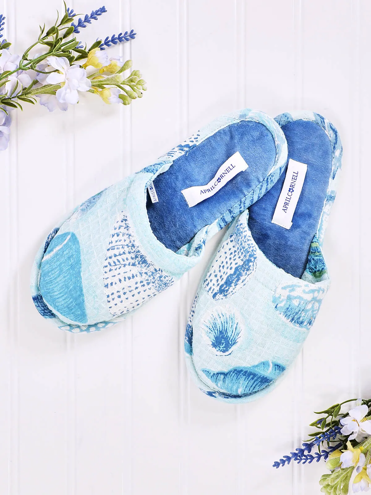 Shell Print Slippers