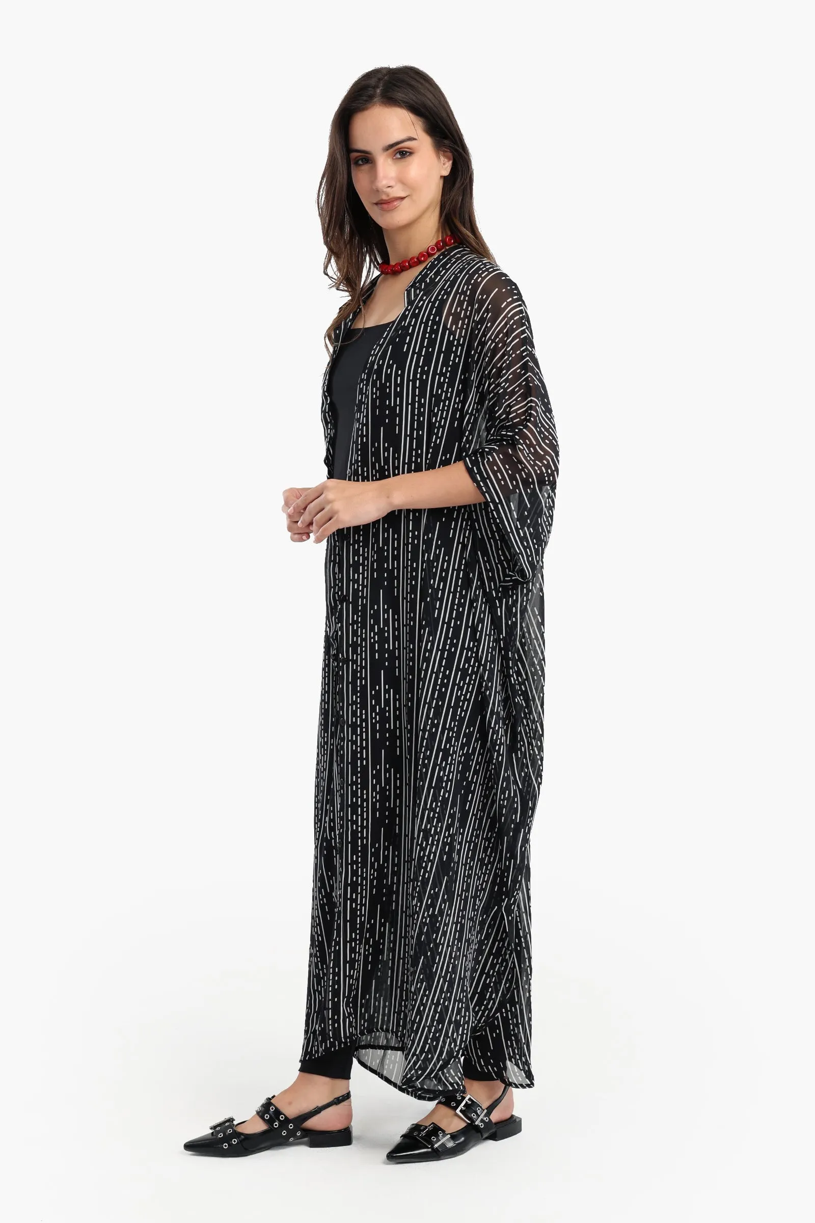 Shirt Dress with Wide Sleeves