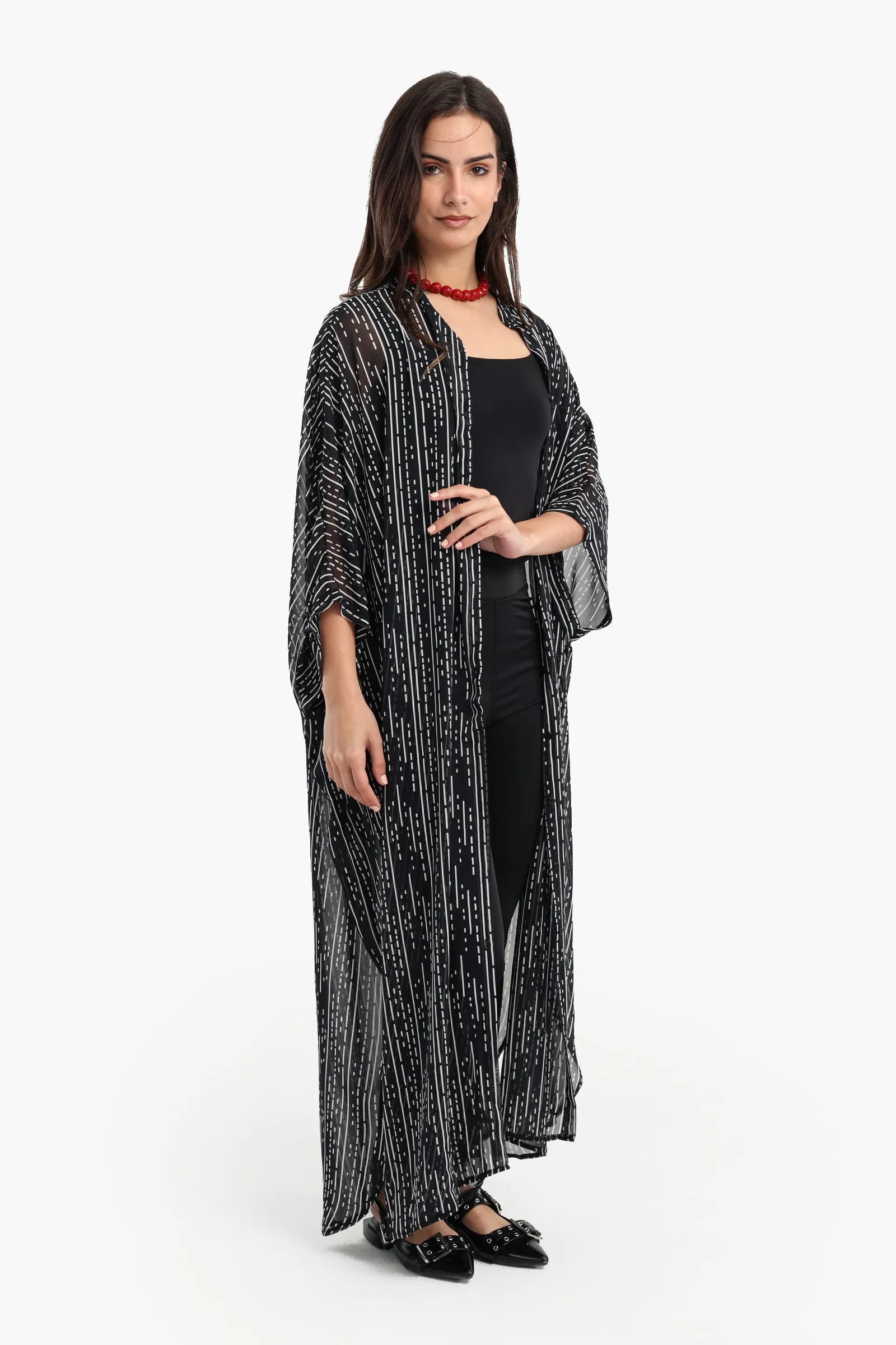 Shirt Dress with Wide Sleeves