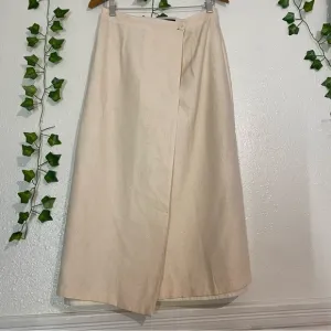 SILK EXCHANGE Women Skirt  Silk SIZ L Wrap Career Casual Midi Bottom 100% SILK