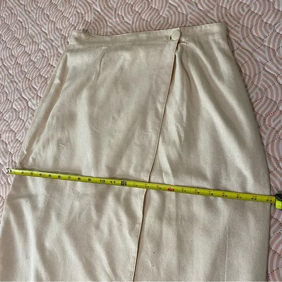 SILK EXCHANGE Women Skirt  Silk SIZ L Wrap Career Casual Midi Bottom 100% SILK