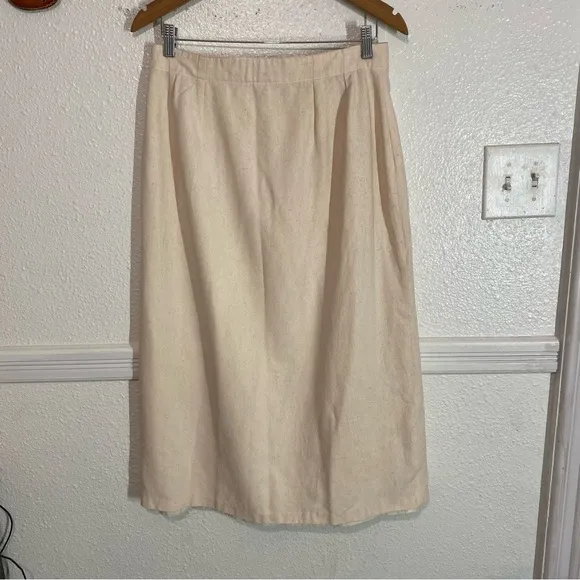SILK EXCHANGE Women Skirt  Silk SIZ L Wrap Career Casual Midi Bottom 100% SILK