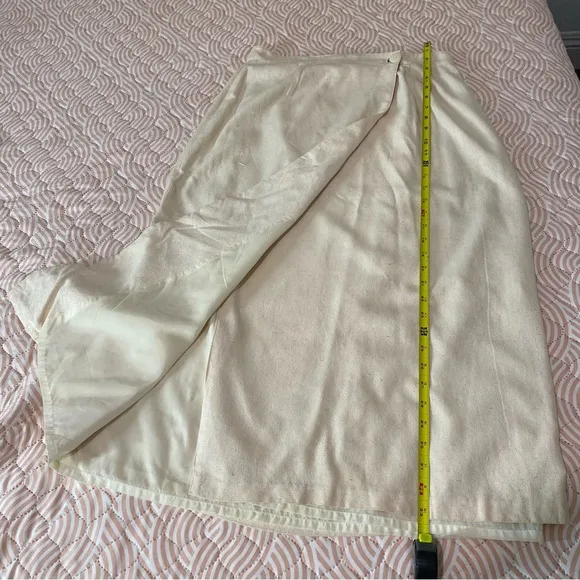SILK EXCHANGE Women Skirt  Silk SIZ L Wrap Career Casual Midi Bottom 100% SILK