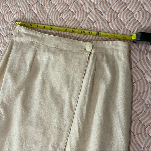 SILK EXCHANGE Women Skirt  Silk SIZ L Wrap Career Casual Midi Bottom 100% SILK