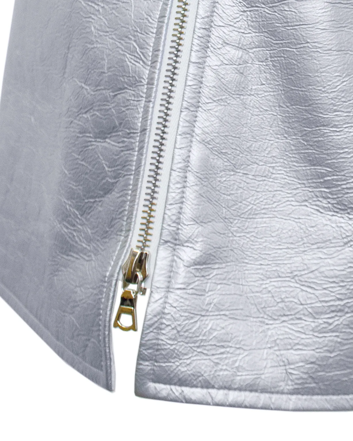 Silver Jacket and Skirt Ensemble