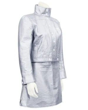 Silver Jacket and Skirt Ensemble