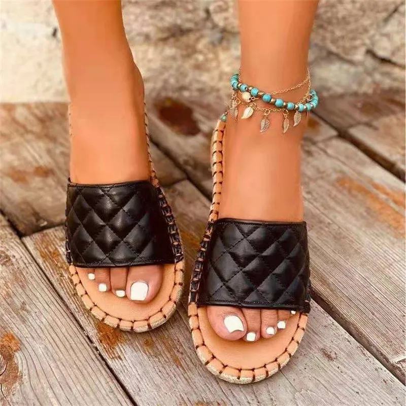 Simple Stylish Large Size Knitting Slipper for Women