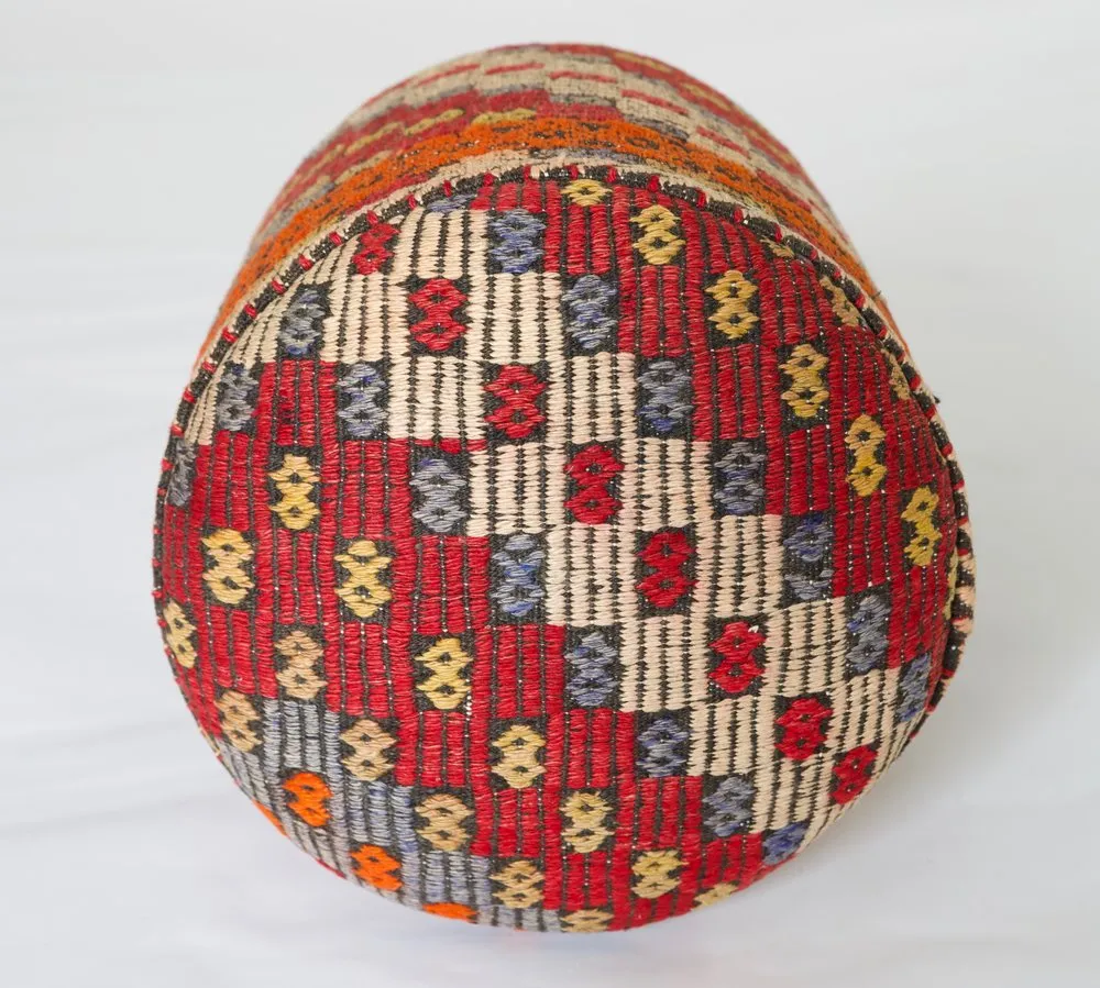 Solid Cylinder Shaped Kilim Stool