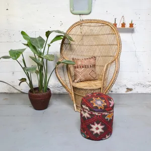 Solid Cylinder Shaped Kilim Stool